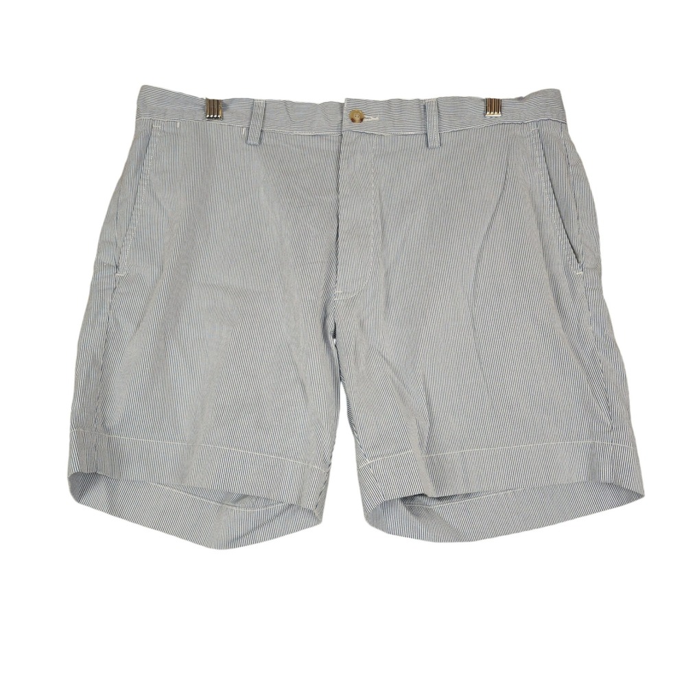 Polo Ralph Lauren Classic Fit Seersucker Striped Shorts Mens Size 35 Blue White